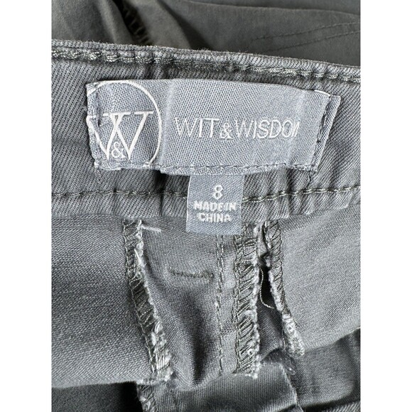 Wit and Wisdom Cargo Pants Women 8 Green Stretch Utility Pocket Chino Ankle Pant - Picture 8 of 16